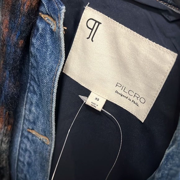 Pilcro plaid denim jacket Anthropologie new blue jacket - Picture 9 of 13